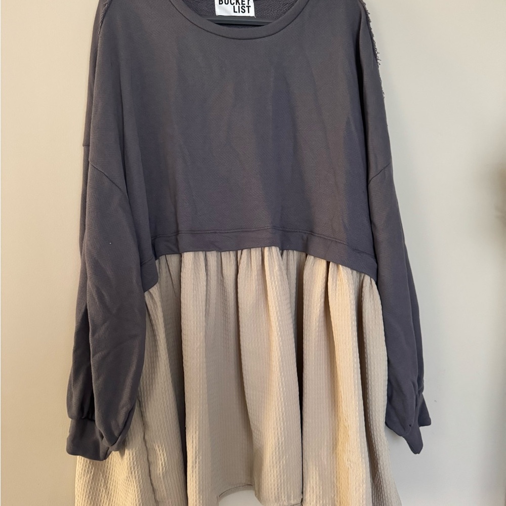Gray and Cream color block dress BNWOT